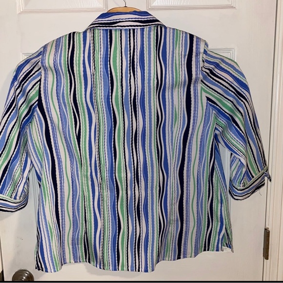 Allison Daley Blouse Top Multi Color StripesWomen’s Size 16 - Picture 3 of 4